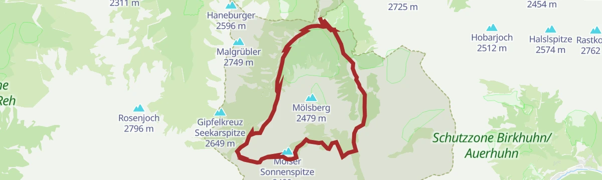 Route map: Vom Wattental über das Mölstal zur Lizumer Hütte